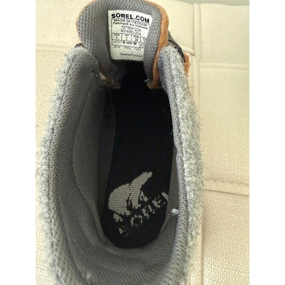Sorel Kids Out N About Classic Waterproof Duck Boots Grey Brown NY4563-224 Sz 3